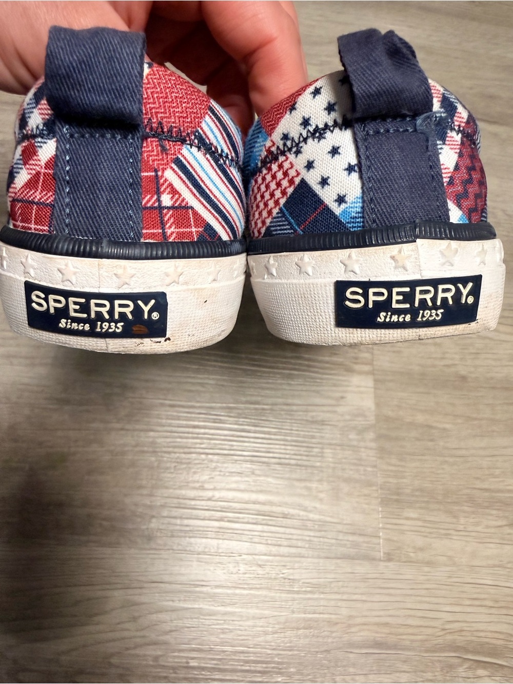Sperry Crest Vibe Madras Patchwork Sneakers Red White Blue Women’s 8.5 - Picture 6 of 9